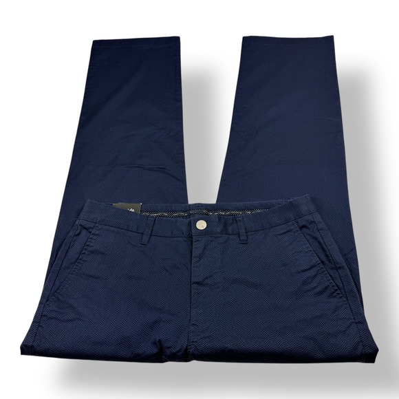 Bonobos Maide Golf Chino Pants Mens 34x30 Navy Blue Herringbone Straight Leg NWT
